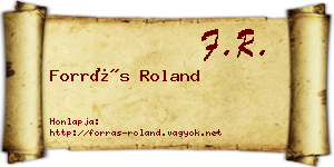 Forrás Roland névjegykártya