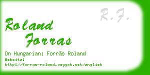 roland forras business card